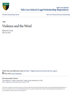 The best books on State - Violence and the Word by Robert Cover