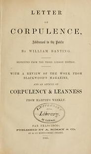 Diet Books - Letter on Corpulence, Addressed to the Public by William Banting