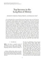 The best books on Inequality - Top Incomes in the Long Run of History by Emmanuel Saez, Thomas Piketty & Tony Atkinson