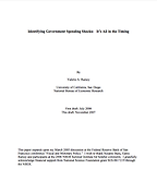 The Lessons of the Great Depression - Identifying Government Spending Shocks by Valerie Ramey The Lessons of the Great Depression - Identifying Government Spending Shocks by Valerie Ramey