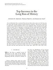 The best books on Inequality - Top Incomes in the Long Run of History by Emmanuel Saez, Thomas Piketty & Tony Atkinson The best books on Inequality - Top Incomes in the Long Run of History by Emmanuel Saez, Thomas Piketty & Tony Atkinson