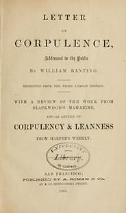 Diet Books - Letter on Corpulence, Addressed to the Public by William Banting Diet Books - Letter on Corpulence, Addressed to the Public by William Banting