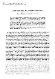 Economic Theory and the Financial Crisis: A Reading List - Leverage Cycles and the Anxious Economy (American Economic Review, Vol. 98, No. 4, September 2008) by Ana Fostel and John Geanakoplos Economic Theory and the Financial Crisis: A Reading List - Leverage Cycles and the Anxious Economy (American Economic Review, Vol. 98, No. 4, September 2008) by Ana Fostel and John Geanakoplos
