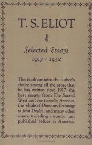 Selected Essays by T S Eliot