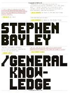 General Knowledge by Stephen Bayley General Knowledge by Stephen Bayley